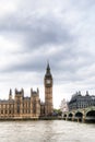 Houses of parliament with Big Ben tower and Westminster bridge in London, UK Royalty Free Stock Photo