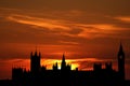 Houses of parliament at sunset