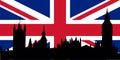 Houses of Parliament and Union Jack Royalty Free Stock Photo