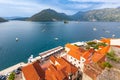 Houses of Perast, Montenegro, high angle panorama