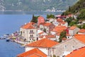 Houses of Perast, Montenegro, high angle panorama