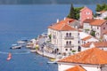 Houses of Perast, Montenegro, high angle panorama