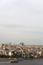 Houses and public buildings densely cover an area of Istanbul, Turkey Royalty Free Stock Photo