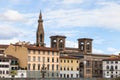 Houses on quay lungarno delle grazie of Arno River Royalty Free Stock Photo