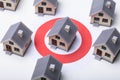Houses And Red Darts Target Royalty Free Stock Photo