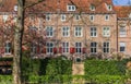 Houses with red shutters in the historic center of Amersfoort