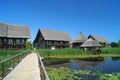 Houses with reed roof from the Danube Delta, Romania Delta Dunarii Royalty Free Stock Photo