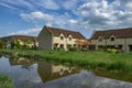 Houses on river in Bathampton , UK Royalty Free Stock Photo