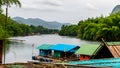 Houses on the river in Thailand Royalty Free Stock Photo