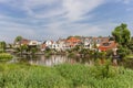 Houses at the river Vlist in Haastrecht Royalty Free Stock Photo