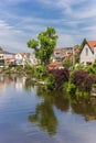 Houses at the river Vlist in Haastrecht Royalty Free Stock Photo