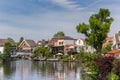 Houses at the river Vlist in Haastrecht Royalty Free Stock Photo