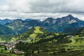 The houses, roads, ski lifts in alpen ski resort Obertauern in summer, Austria