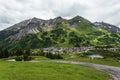 The houses, roads, ski lifts in alpen ski resort Obertauern in summer, Austria