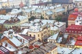 Houses and roofs of buildings of the old European city, top view Royalty Free Stock Photo