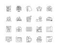 Houses for sale line icons, signs, vector set, outline illustration concept Royalty Free Stock Photo