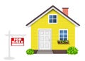 Houses For sale simple icon,Home yellow isolated