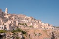 Matera, Italy 22 August 2019: The houses of Sasso barisano during the summer in Matera