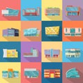 Houses Set. Architecture Variations Flat Design. Royalty Free Stock Photo