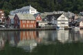 Houses on the shore of fjord in Odda  Norway Royalty Free Stock Photo