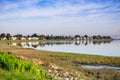 Houses on the shoreline of San Francisco bay, Redwood Shores, California