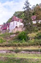 Houses on the side of a mountain Royalty Free Stock Photo