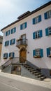 The houses of Sils Maria in Switzerland - a beautiful little village - SWISS ALPS, SWITZERLAND - JULY 22, 2019