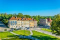 Houses situated in the old town of the polish city warsaw with the Stara Prochownia theater....IMAGE Royalty Free Stock Photo