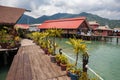 Houses on stilts in the fishing village of Bang Bao, Koh Chang, Royalty Free Stock Photo