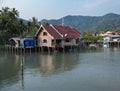 Houses on stilts in the fishing village of Bang Bao, Koh Chang, Royalty Free Stock Photo