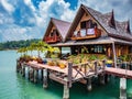 Houses on stilts in the fishing village of Bang Bao, Koh Chang, Royalty Free Stock Photo