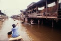 Houses on stilts rise above the polluted water in Belen, Iquitos, Peru. Thousands of people live here in extreme poverty without Royalty Free Stock Photo