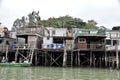 Houses on Stilts on the seafront. Tai O Fishing Village, Hong Kong. November 10, 2018.