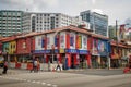 Houses in the streets of Little India in Singapore Royalty Free Stock Photo