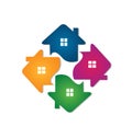 Houses teamwork logo vector Royalty Free Stock Photo