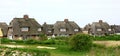 Houses with thatched roofs on the island of Sylt Germany
