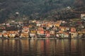 Houses in towns on the shores of Lake Como