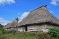 Close up of row of Fijian bure in Navala, a village in the Ba Highlands of northern central Viti Levu, Fiji Royalty Free Stock Photo