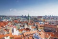 Houses with traditional red roofs in Prague Old Town Royalty Free Stock Photo