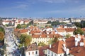 Houses with traditional red roofs in Prague Old Town Royalty Free Stock Photo