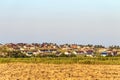 Houses under construction in the Russian village