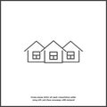 Houses vector icon. Home symbo on white isolated background. Layers grouped for easy editing illustration. Royalty Free Stock Photo