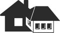 Houses vectors icon, Home icon, Shelter black vector icon.