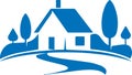 Houses vectors icon, Home icon, Shelter blue vector icon.