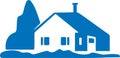 Houses vectors icon, Home icon, Shelter blue vector icon.