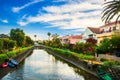 Houses on the Venice Beach Canals in California. Royalty Free Stock Photo