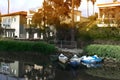 Houses on the Venice Beach Canals in California. Royalty Free Stock Photo