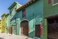 The houses of the village of Ghizzano, Pisa, Italy, colored with various shades of green