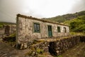 Houses in village, hiking trail, Flores island, Azores travel