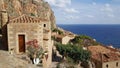 Houses in the village Monemvasia Royalty Free Stock Photo